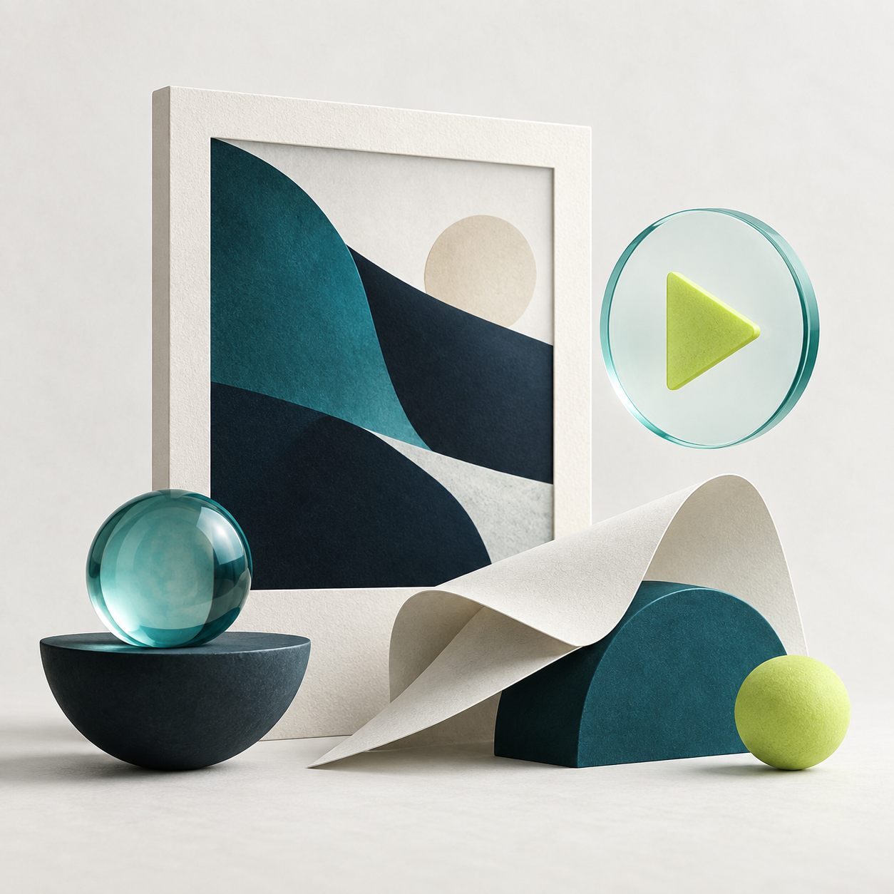 Sculptural illustration of design and video production